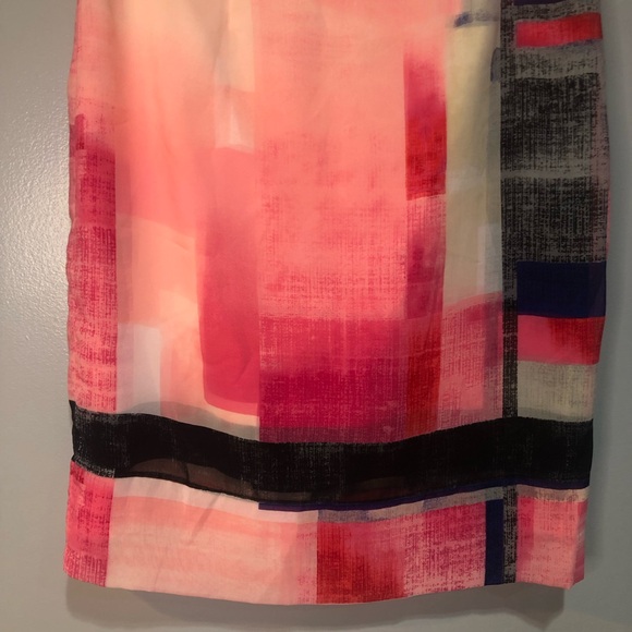 White House Black Market Pencil Pink Color Block Knee Length Lined Skirt NWT - Picture 8 of 15